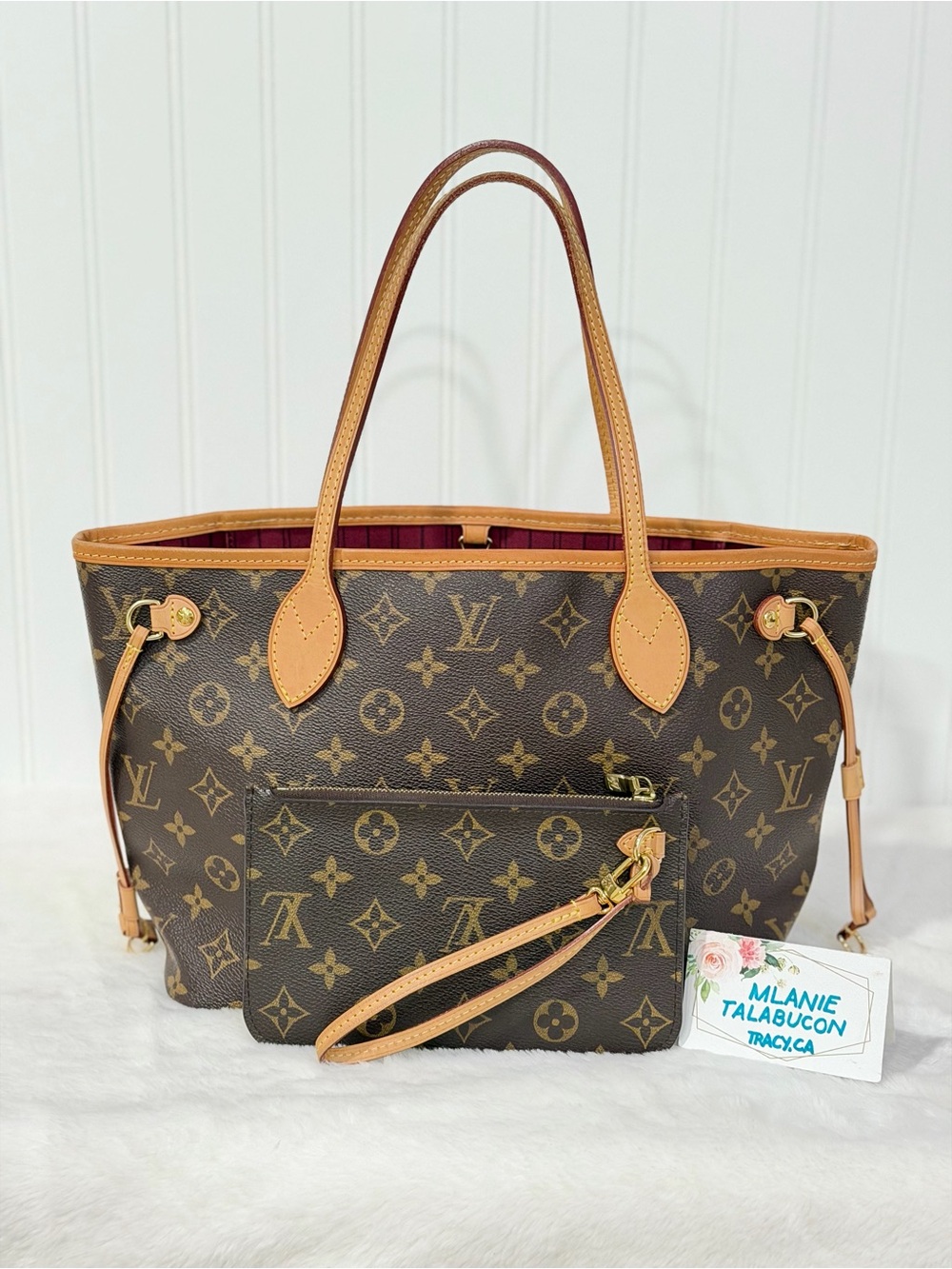 Louis Vuitton Monogram Neverfull PM Fuchsia FULL SET